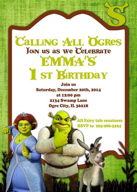 Shrek Invitation Template